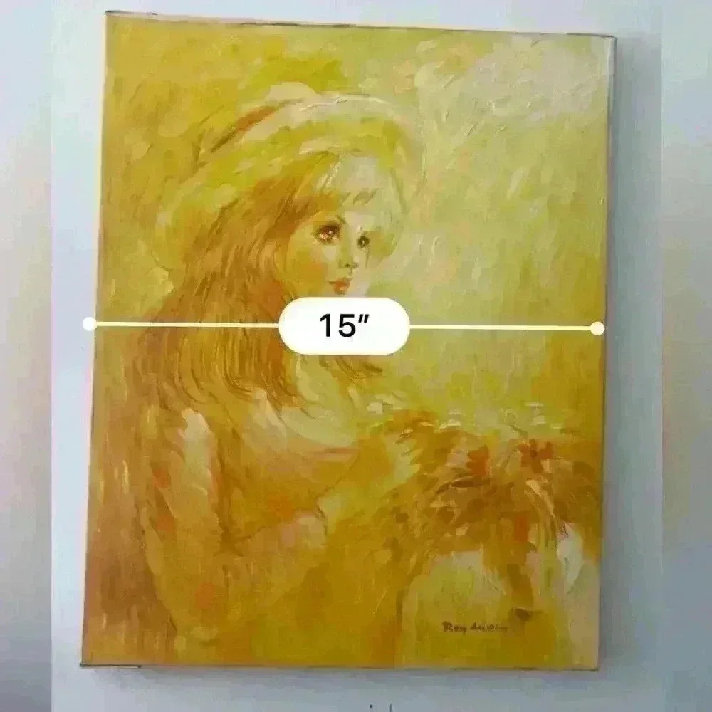 Beautiful Roy Austin Original Handmade Painting Blonde Girl - Picture 14 of 14